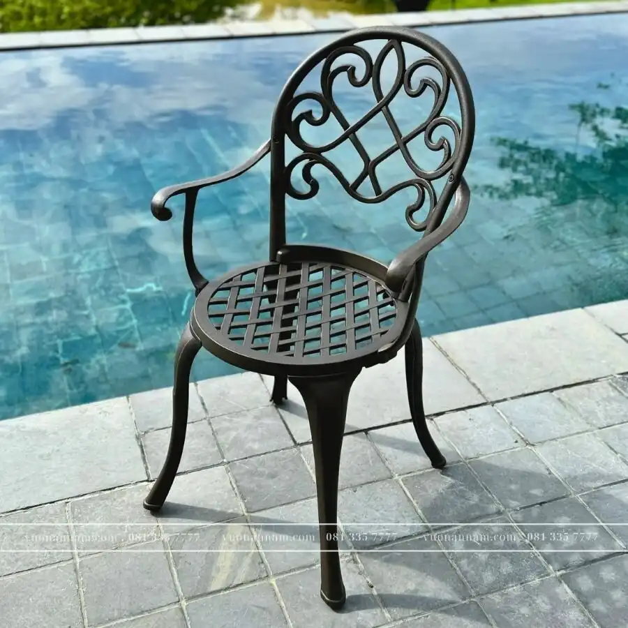 Bộ bàn ghế ban công BG-17C màu cát bàn D70cm - Ảnh 2